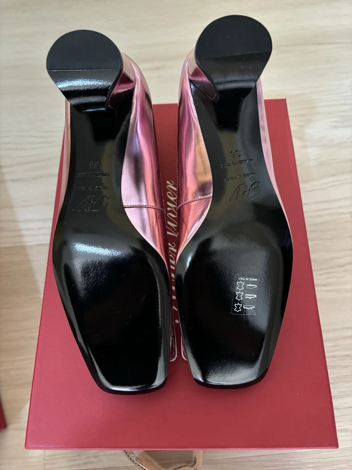 NEW Roger Vivier Metallic Pink Ankle Pumps Size36 - Изображение 2 из 4