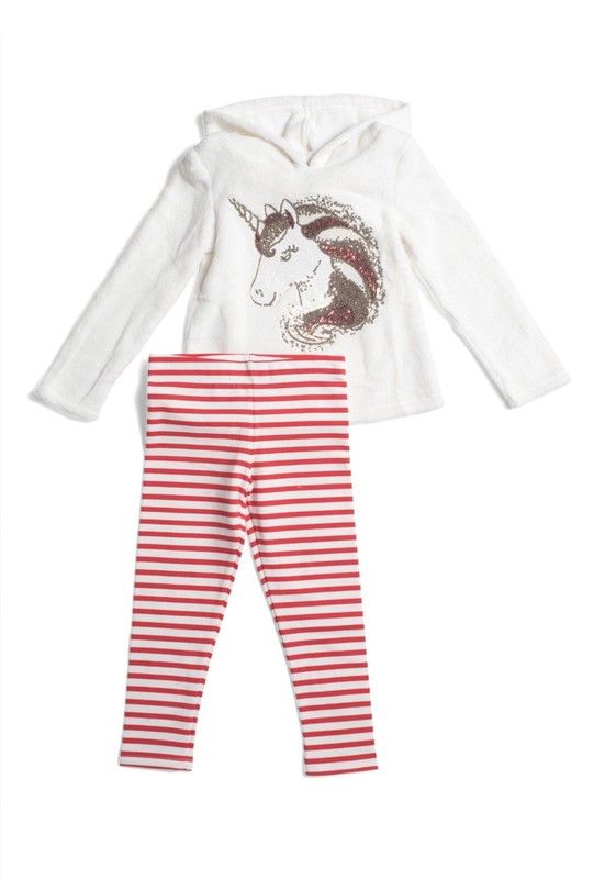 New CYNTHIA ROWLEY Girls 2pc Unicorn Cozy Legging Set size 4