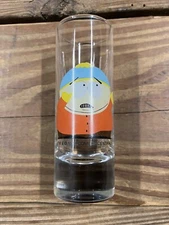 1998 SOUTH PARK COMEDY CENTRAL Eric Cartman SHOT GLASS CUP 4" TALL SKINNY RARE