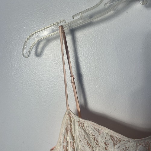 Vtg Y2K 90's Betsey Johnson SZ 4 White Pink Lace Crochet Ruffle Hem Slip Dress - Picture 5 of 16