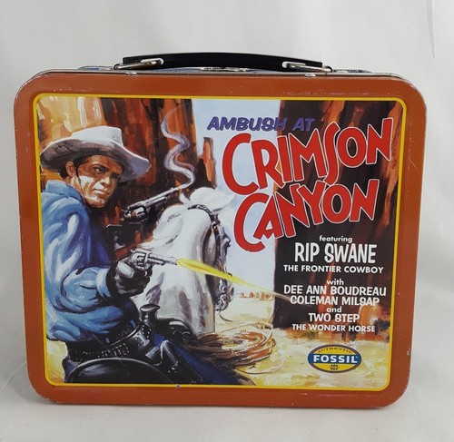 Ambush At Crimson Canyon Metal Lunchbox by Fossil Western Cowboy Rip Swane