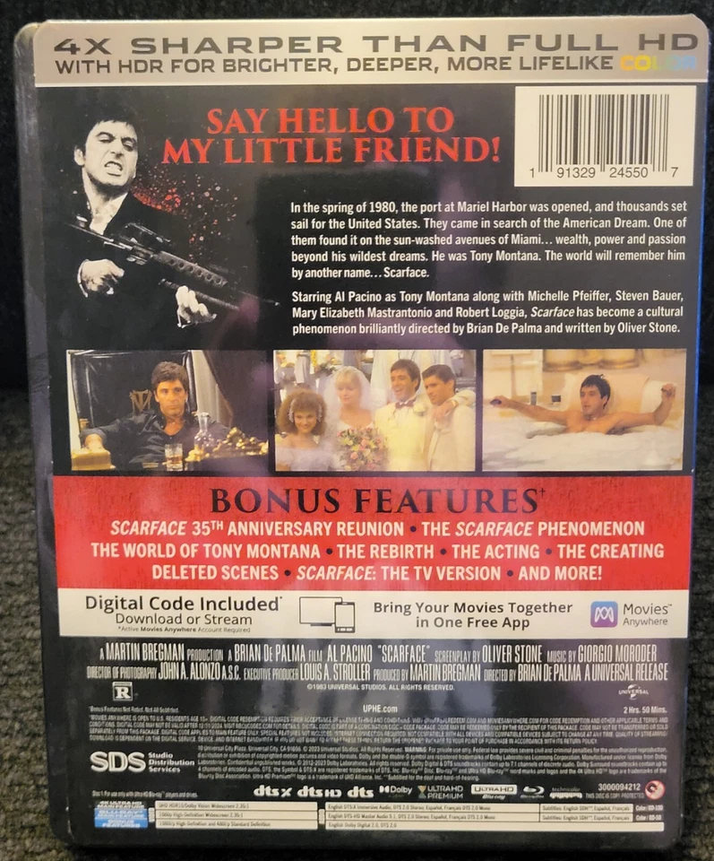 SCARFACE 40th ANNIVERSARY 4K UHD + BLU-RAY OOP BEST BUY EXCLUSIVE STEELBOOK! - Image 2 of 4