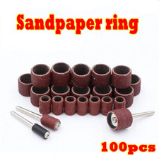 100pcs Sanding Band Drum Sleeves Sandpaper Ring Mandrels Sandpaper Rotary Tool