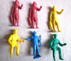 6 Marx Three Inch Plastic Firemen (Reissue)