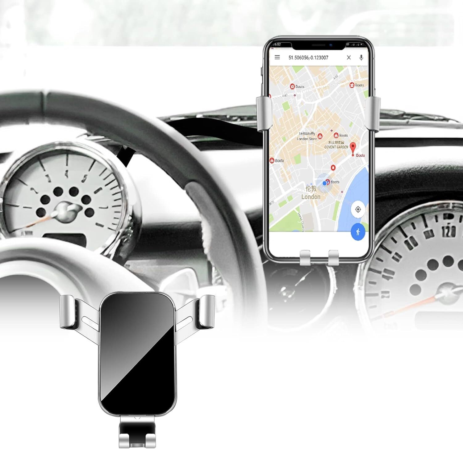 For Mini R50 R52 R53 Hatch Auto Phone Holder Aluminum Car Cradle Rotatable Clip