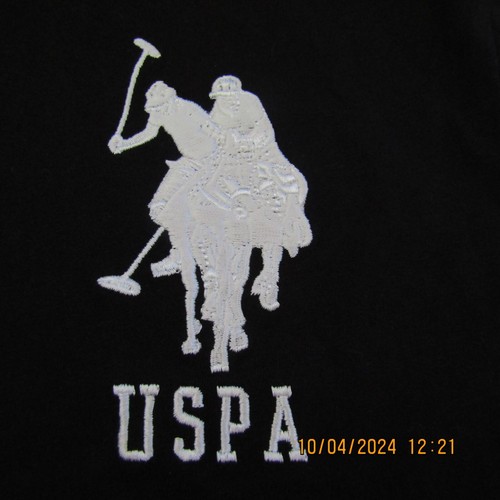 Size 8 U.S. Polo Assn. Black Polo Tee . NWT With USPA Horse and Rider on Front - Picture 3 of 8