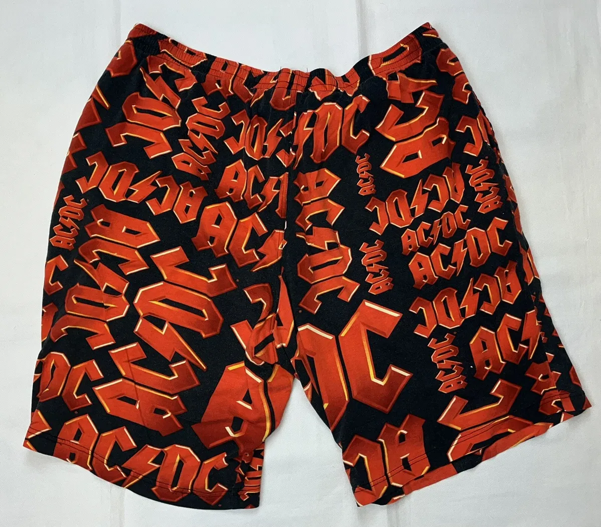 AC/DC Mens Red Black Shorts Size XL | eBay