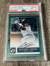 GLEYBER TORRES 2019/17 Panini Donruss Optic Green Prizm 1/5  AUTO PSA 10 RC Mint