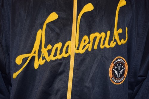 Akademiks 3XL Zip Up Jacket Sweatshirt Navy Blue Pockets 90s Y2K Windbreaker - Picture 2 of 10