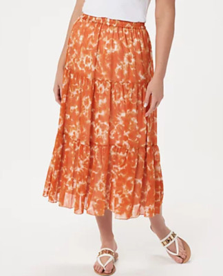 Linea by Louis Dell'Olio - Tie Dye Boho Skirt - Orange