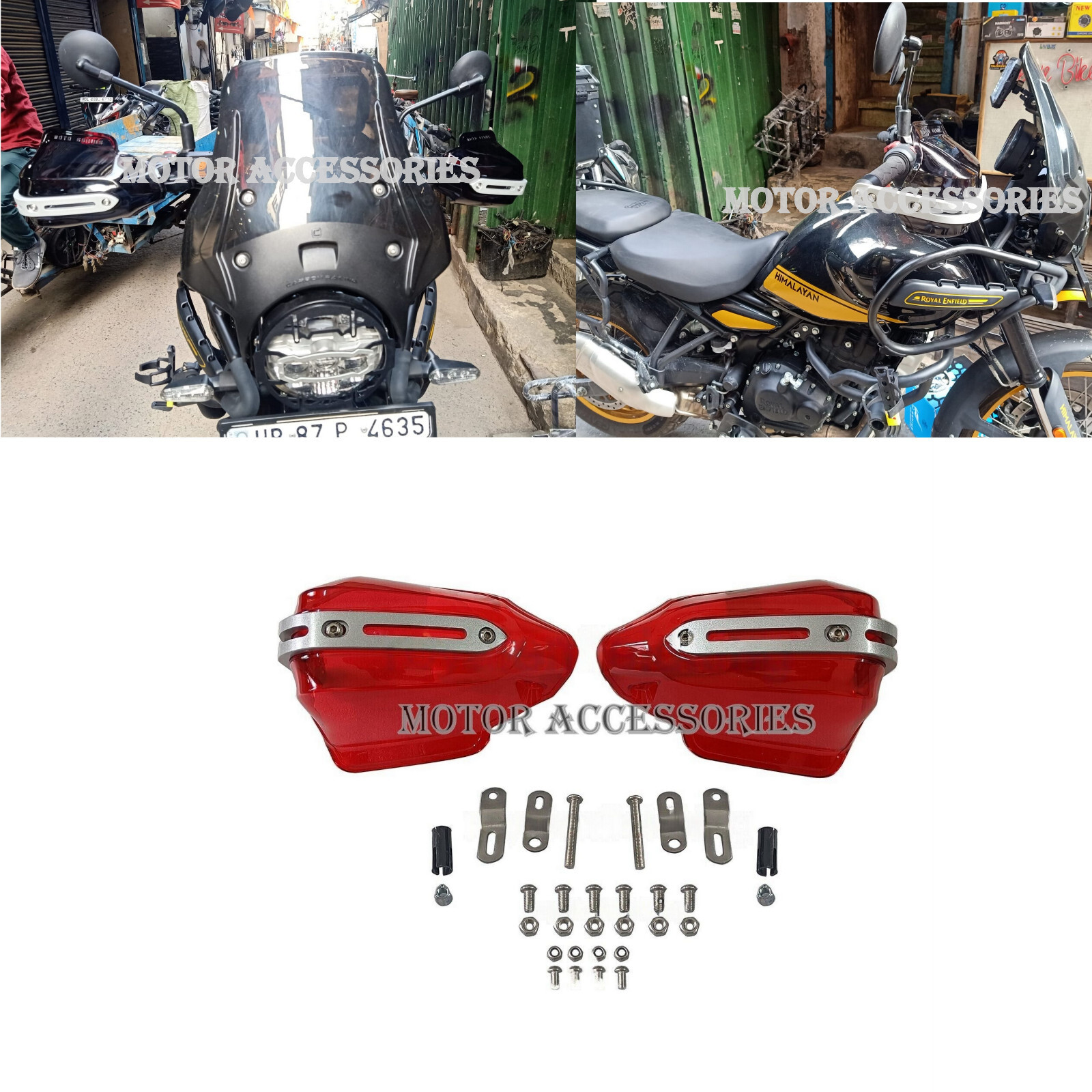 Fit For Royal Enfield New Himalayan Guerrilla 450 Tinted Red Hand Guard Kit