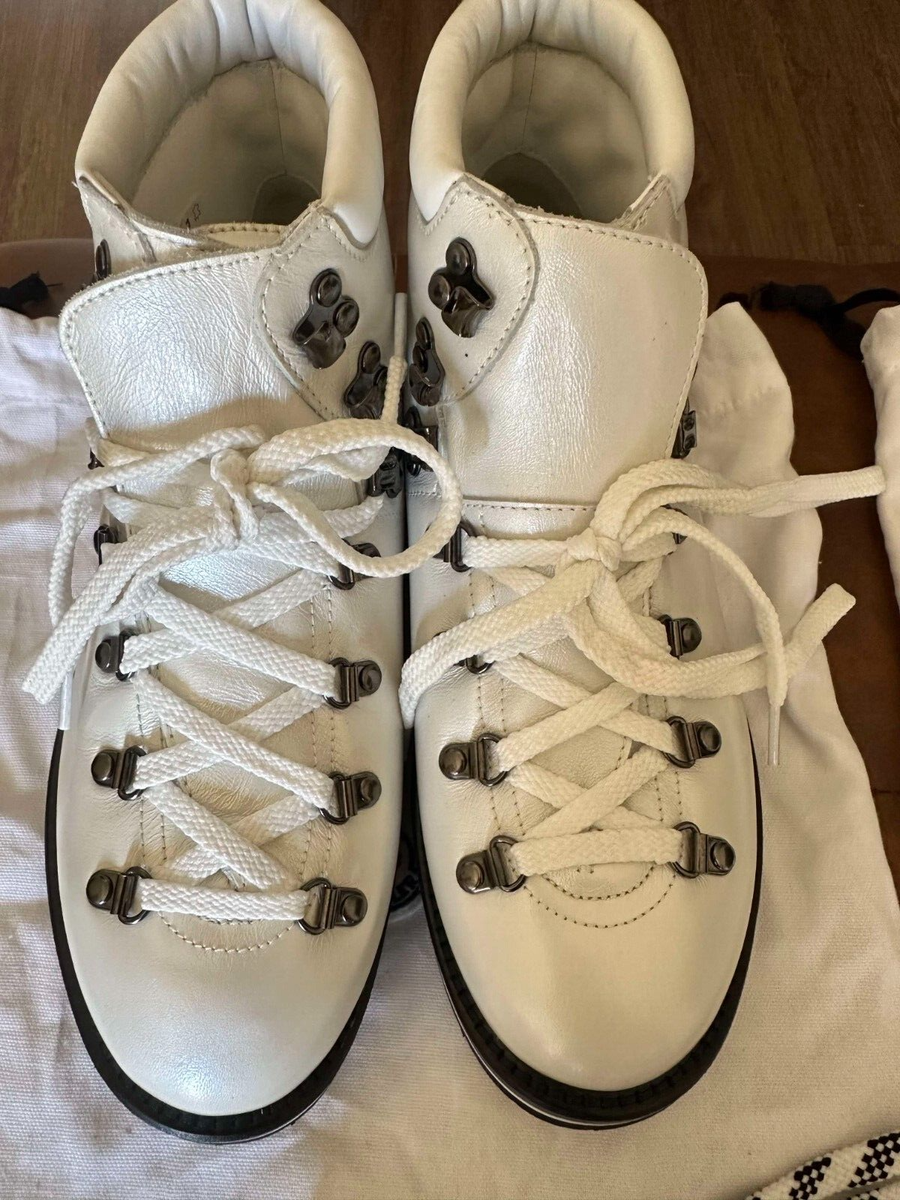 MONCLER Blanche Ankle Hiking Winter Boots white Velvet Leather