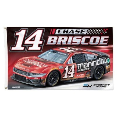 Chase Briscoe #14 Mahindra Trac Nascar Car Racing 3x5 FT Flag Wall Decore Banner