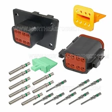 8 Pin Black Deutsch DT04-08PA-L012 DT06-8S Waterproof Flange Connector