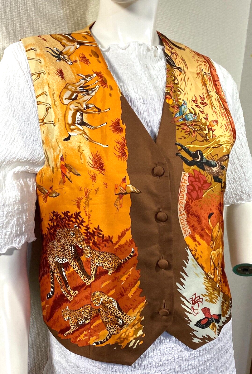 トップス Vintage HERMES Scarf Vest archive Vintage HERMES Scarf Vest archive