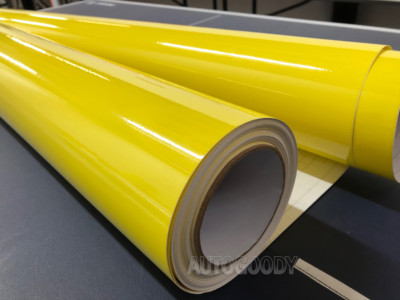 Gloss Yellow Glossy Vinyl Wrap Bubble Free Air Release - 60 x 108 In 5FT x 9FT