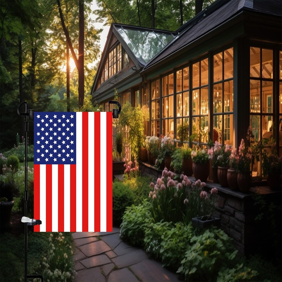 Garden Flag Pole Stand Holder,2 Pack Garden Flags for Outside with Flag