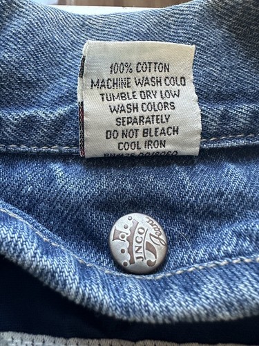 Vintage 90s Y2K JNCO Denim Jean Lined Jacket Coat Made in USA Mens Size XL - Picture 10 of 14
