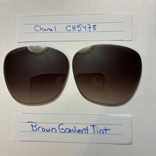 Chanel 5478 Original Sunglass Replacement Lenses Brown Gradient Tinted NEW 