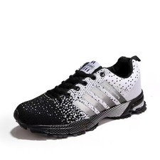 MENS SHOCK ABSORBING RUNNING TRAINERS CASUAL LACE GYM WALKING SPORTS SHOES 35-48