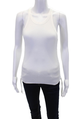 #ad #ad The Range Womens Cotton Textured Scoop Neck Gather Tank Top White Size M $24.99
