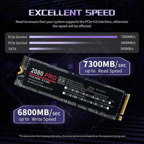 2080 PRO 1/2/4TB Solid State Drive High Transfer Speed PCIe 4.0 SSD Practical - Bild 3 von 16
