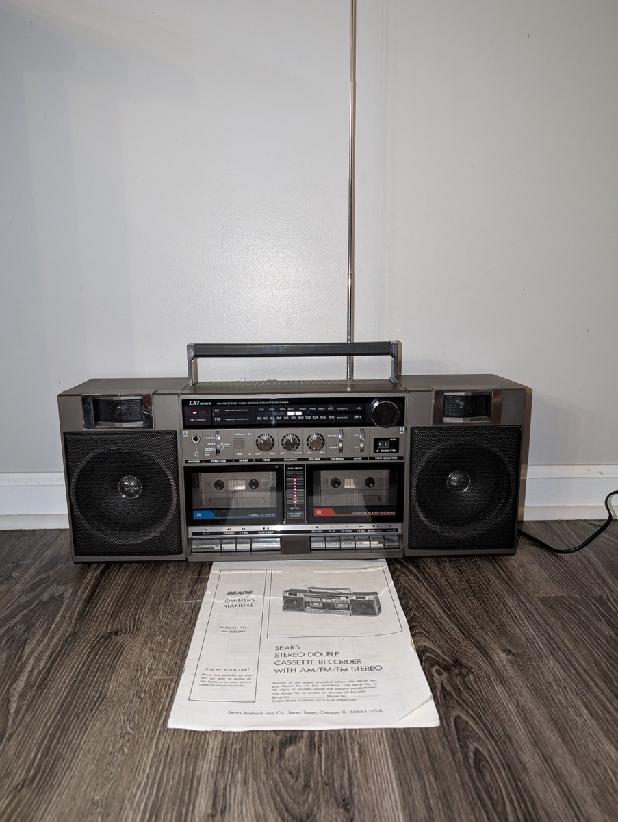 Sears 564.21383451 LXI Series AM FM Radio Double Cassette Recorder