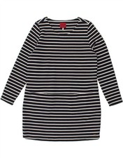 JOULES Womens Basic Dress UK 16 Large  Navy Blue Striped Polyester XR03