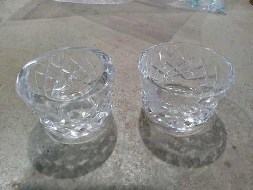 Vintage Waterford Crystal Pair of Comeragh Salt Dip Bowls 2"