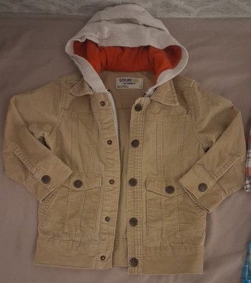 Genuine Kids from OshKosh Boys 3T Beige Hooded Jacket & Gray Pants Set