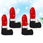  4pcs Christmas Snowflake Printing Chair Leg Sleeves Fabric Table Feet Covers