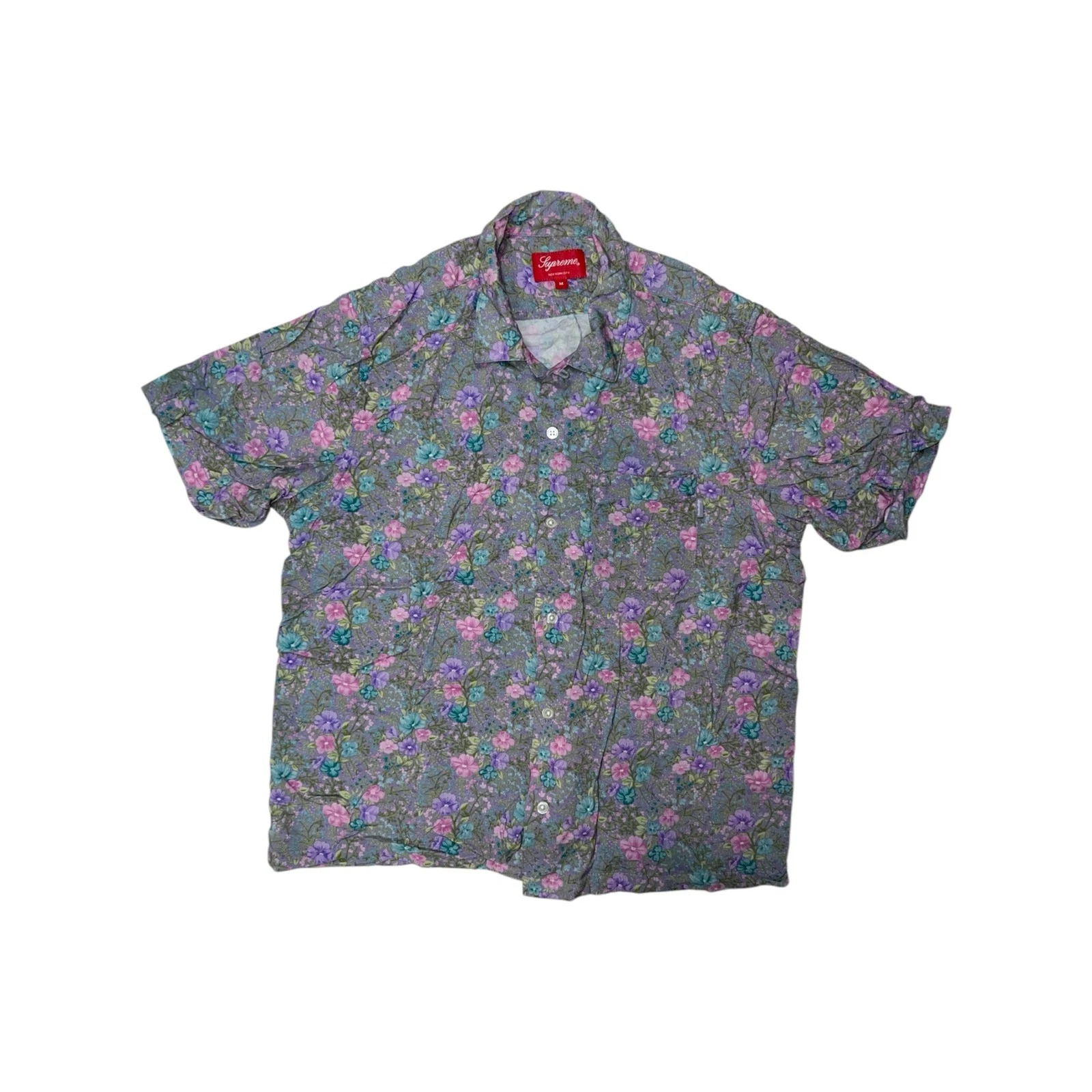 Mini chemise rayonne fleurie Supreme SS19
