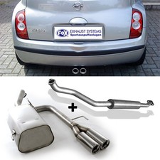FOX Sportauspuffanlage ab Kat 2x76mm für Nissan Micra K12 Fahrgestellnummer U2