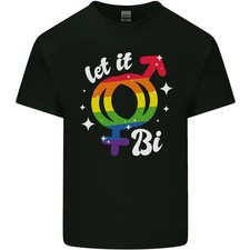 Camiseta de algodón ligero Let It Bi LGBT conciencia del orgullo gay para hombre