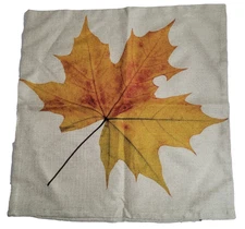 Fall Leaf Decorative Pillow Cover-Yellowish/Orange Leaf-Country-Farm Décor-17x17