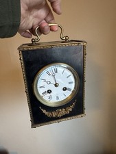 Antique French Japy Freres Striking Campaign Officers Mantel Carriage Clock