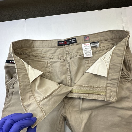 Ariat Jeans Herren FR M4 Relaxed Boot Flame Resistant Work Denim Khaki 40X30 #226 - Bild 15 von 24