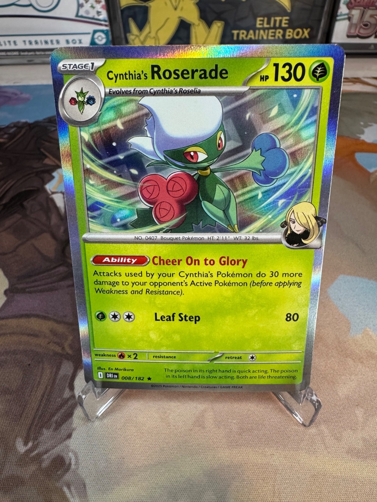 Cynthia's Roserade 8/182 - Holofoil NM - SV: Destined Rivals - Pokemon