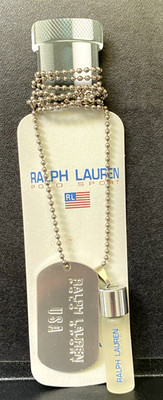 VTG Ralph Lauren Polo Sport Woman eau de toilette Dog Tag Necklace 0.08 oz 2.4ml