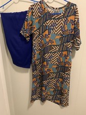 Indian/pakistani Blue Shalwar Kameez Blue And Multicolor Design Women Brand New