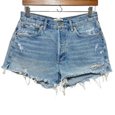 AGOLDE Parker Short High Rise Cut Off Denim Jean Shorts Size 28 Festival Casual