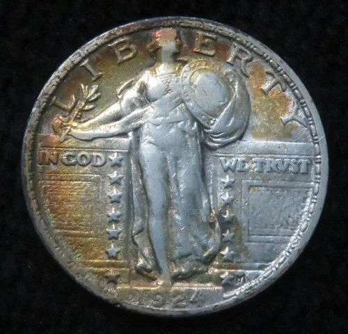 1924 Standing Liberty Quarter * Interesting Tone * 5473