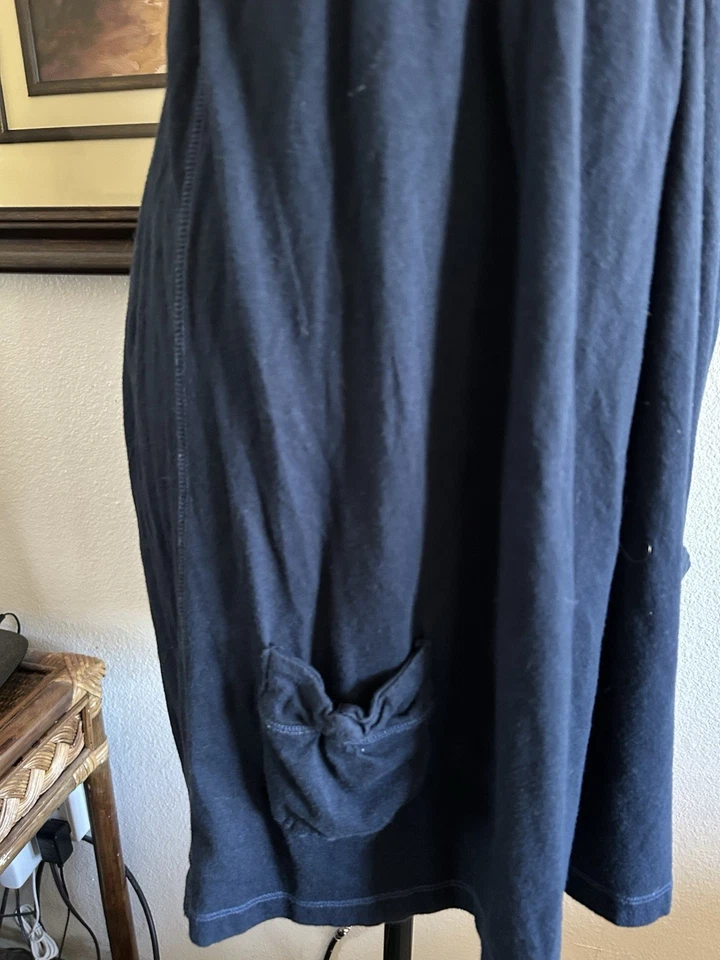 Vestido Babydoll Gilly Hicks Algodón Azul Marino Y2K Talla Mediana Solero Boho Foto 3 de 4