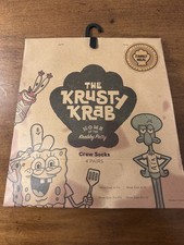 Nickelodeon SpongeBob Krusty Krab Family Meal Crew Socks 4 Pack