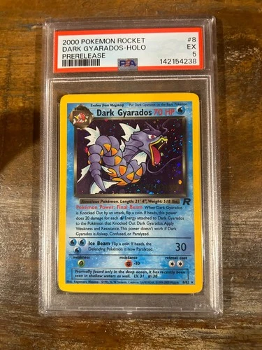 POKEMON 2000 Rocket DARK GYARADOS Holo PRERELEASE #8 PSA 5 RARE