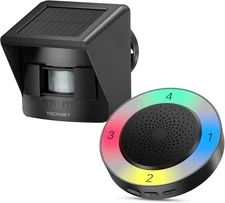 Solar Wireless Driveway Alarm with 2600FT Long Range & 36 Melodies & 5 Volumes a