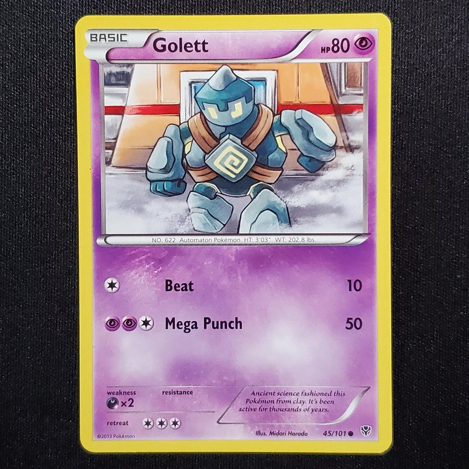 Golett 45/101 Common Plasma Blast Pokemon Moderately Played