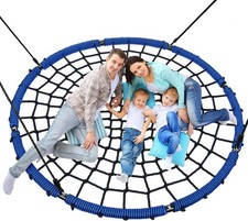 60" Large Spider Web Saucer Tree Swing for Kids Adults, 750Lbs Heavy Duty Outd