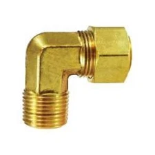 26238 90dg Elbow w/ 26007 Captive Slv Nut, 1/2 Compress. x 1/2 MNPTF, Brass, 2PK