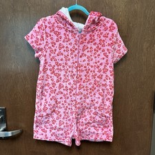 Iscream One Piece Fleece Cozy Romper Girls Preteen Size L 14 Pink Leopard EUC